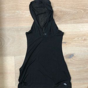 Alo Yoga Sheer Sleeveless Hoodie Tank Size Small